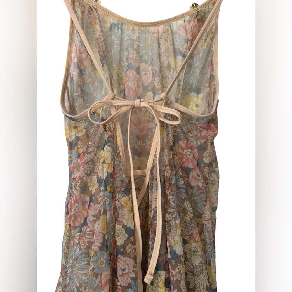 Vintage Inspired 70s Floral Babydoll Nightgown Dress - Picture 5 of 7